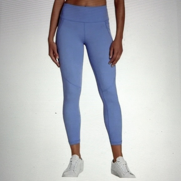 Sweaty Betty Cornflower Blue Power Pocket 7/8 Leggings Size 8 - Picture 1 of 5